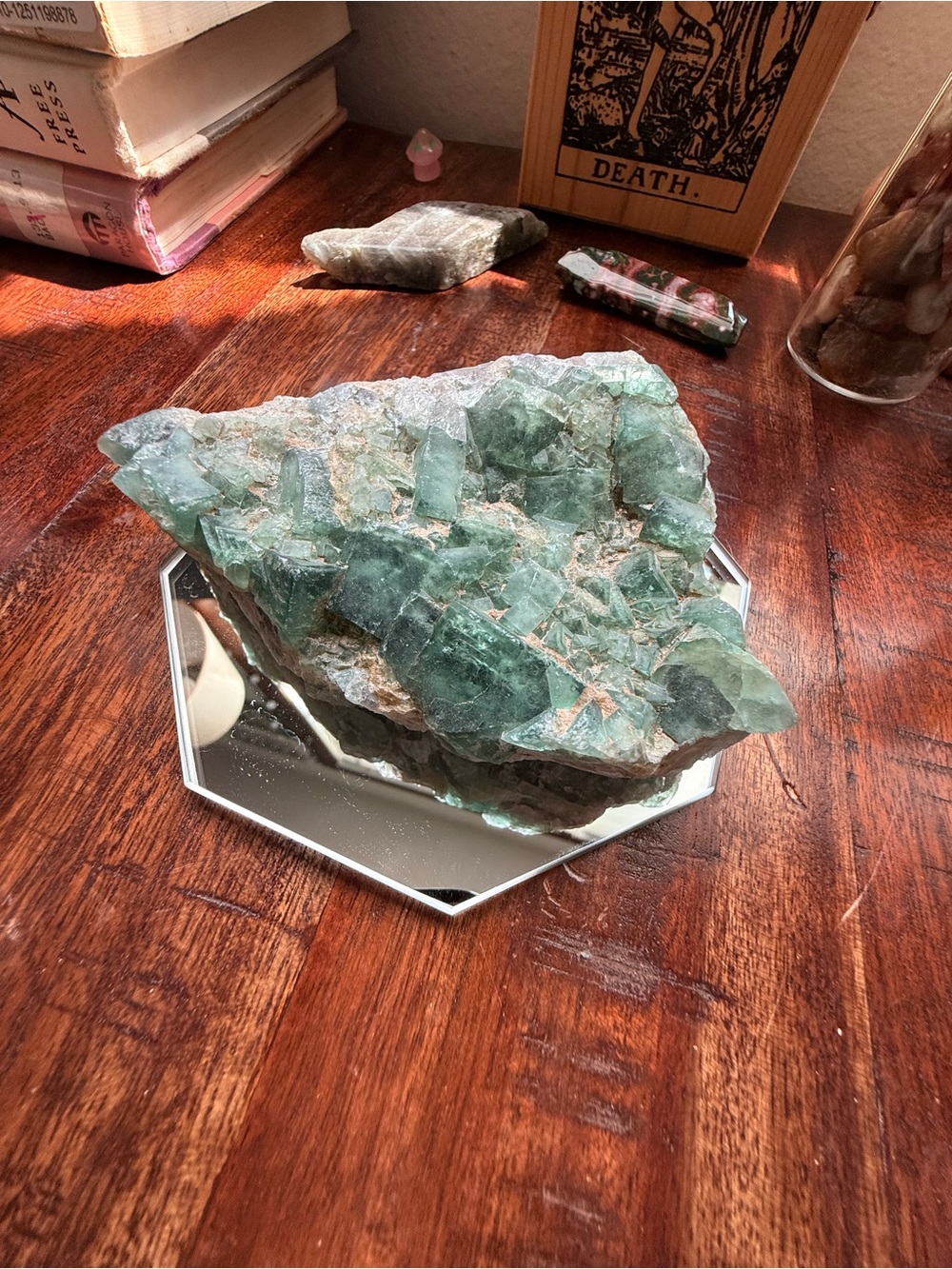 ✨ Green Fluorite Crystal Cluster on Matrix • 466g Collector Display Specimen